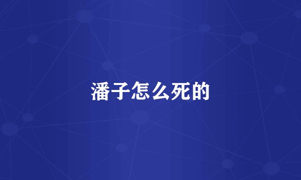 潘子怎么死的