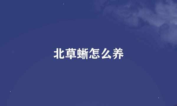 北草蜥怎么养