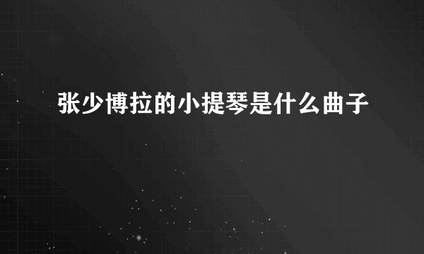 张少博拉的小提琴是什么曲子