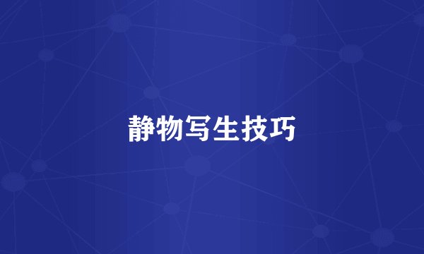 静物写生技巧