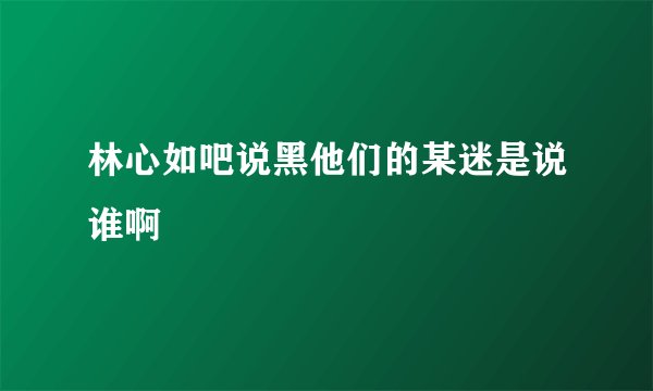 林心如吧说黑他们的某迷是说谁啊