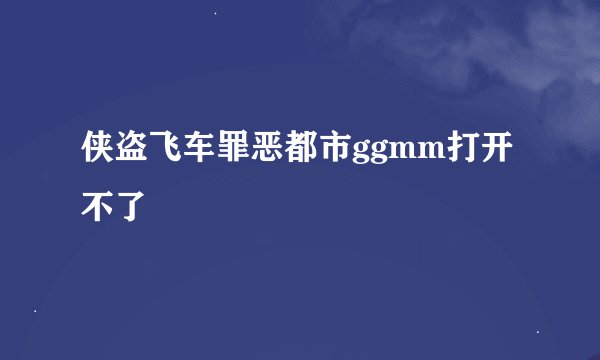 侠盗飞车罪恶都市ggmm打开不了