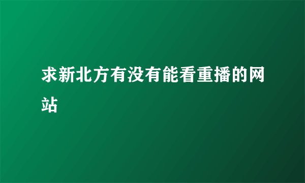 求新北方有没有能看重播的网站