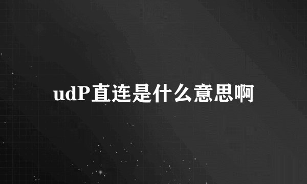udP直连是什么意思啊