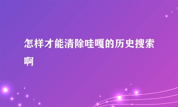 怎样才能清除哇嘎的历史搜索啊