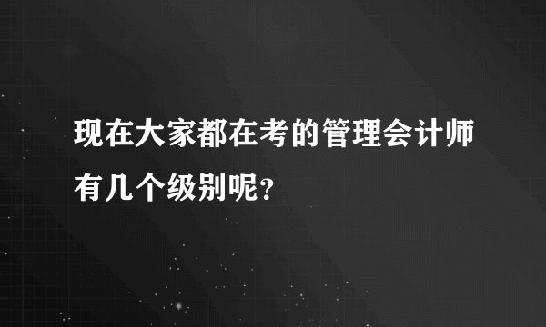 现在大家都在考的管理会计师有几个级别呢？