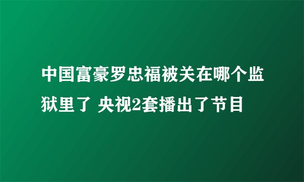 中国富豪罗忠福被关在哪个监狱里了 央视2套播出了节目