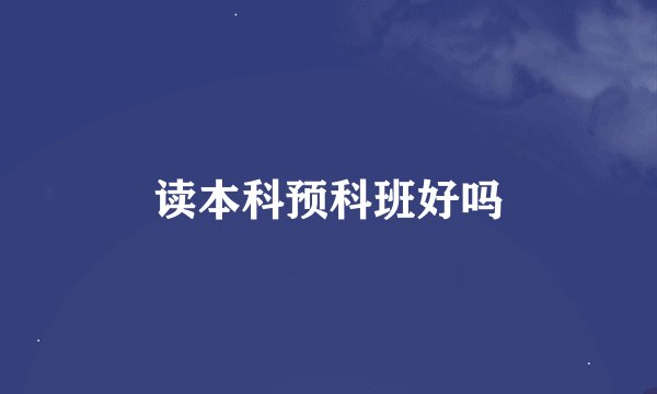 读本科预科班好吗