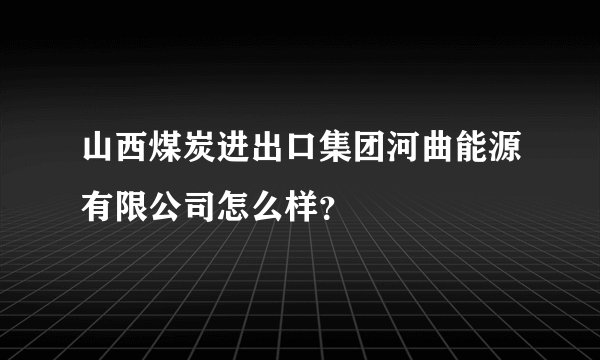山西煤炭进出口集团河曲能源有限公司怎么样?