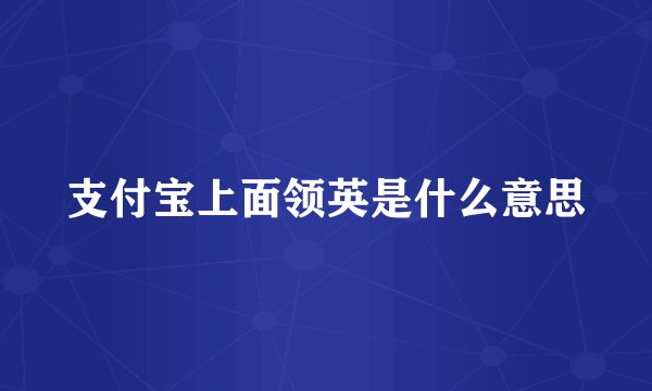 支付宝上面领英是什么意思