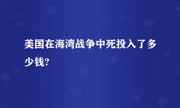 美国在海湾战争中死投入了多少钱?