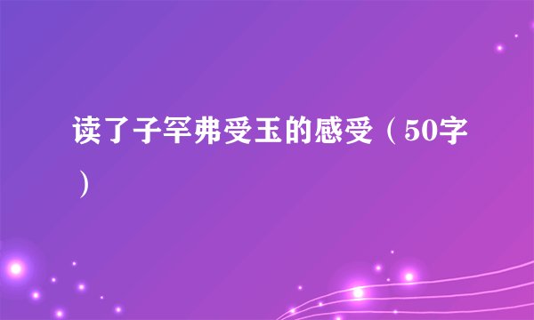 读了子罕弗受玉的感受（50字）