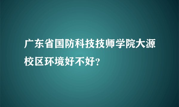 广东省国防科技技师学院大源校区环境好不好？