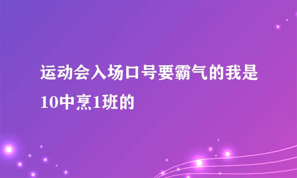 运动会入场口号要霸气的我是10中烹1班的