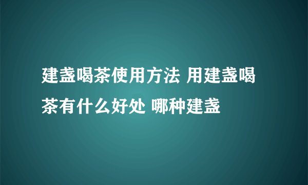建盏喝茶使用方法 用建盏喝茶有什么好处 哪种建盏