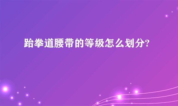 跆拳道腰带的等级怎么划分?