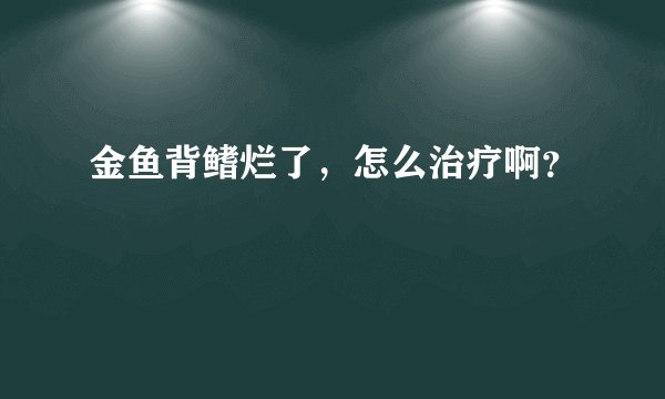 金鱼背鳍烂了，怎么治疗啊？