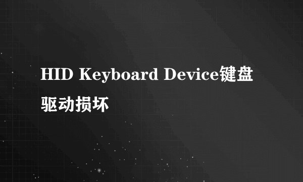 HID Keyboard Device键盘驱动损坏