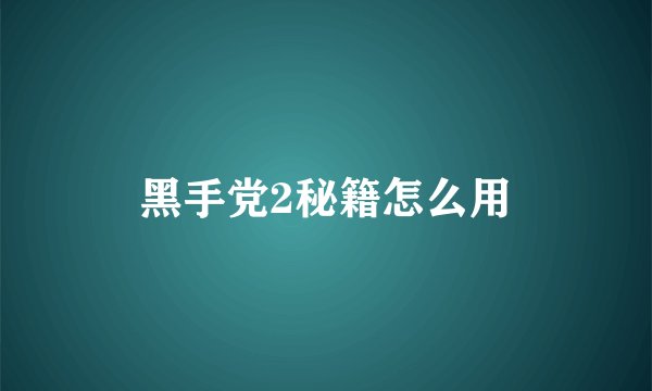 黑手党2秘籍怎么用