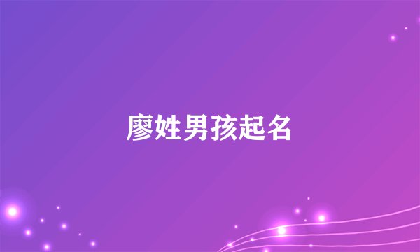 廖姓男孩起名