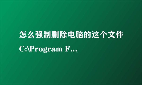 怎么强制删除电脑的这个文件C:\Program Files\Common Files