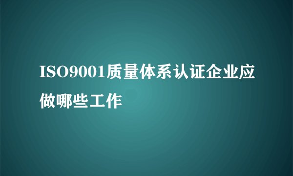 ISO9001质量体系认证企业应做哪些工作
