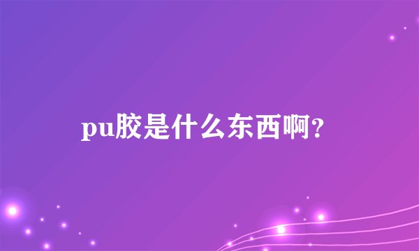 pu胶是什么东西啊？
