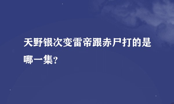 天野银次变雷帝跟赤尸打的是哪一集？