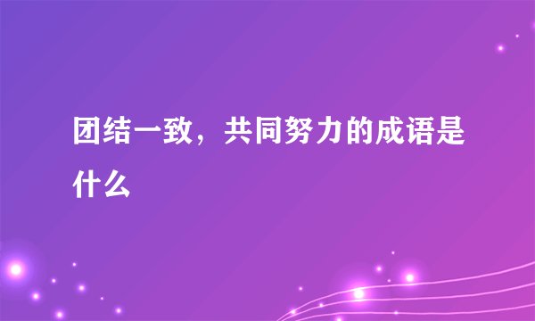 团结一致，共同努力的成语是什么