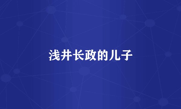 浅井长政的儿子