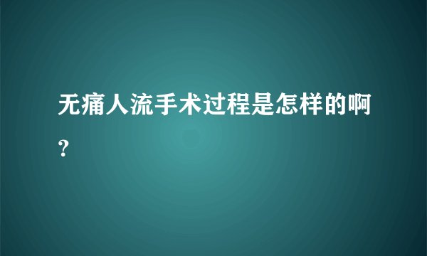 无痛人流手术过程是怎样的啊？