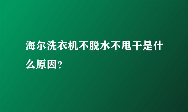 海尔洗衣机不脱水不甩干是什么原因？