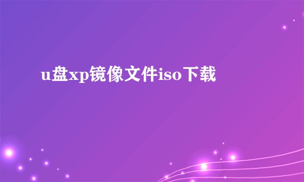 u盘xp镜像文件iso下载
