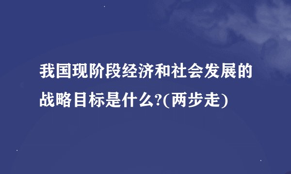 我国现阶段经济和社会发展的战略目标是什么?(两步走)
