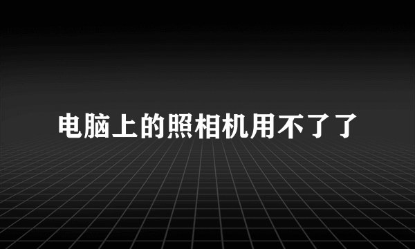 电脑上的照相机用不了了