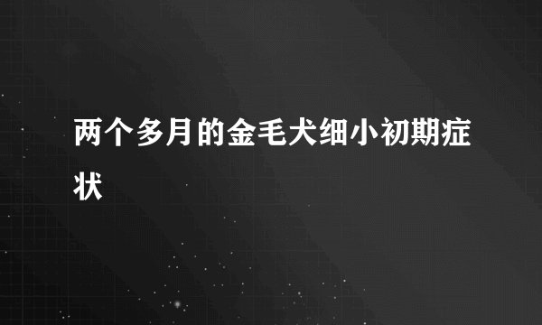 两个多月的金毛犬细小初期症状