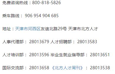 请问：天津北方人才市场（友谊北路的）电话号码是多少？