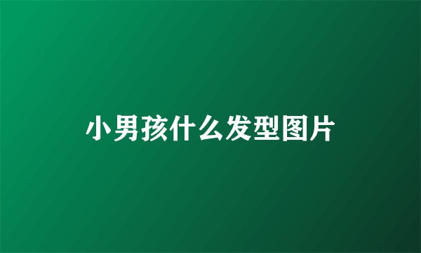 小男孩什么发型图片