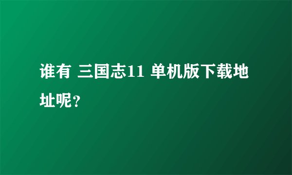 谁有 三国志11 单机版下载地址呢？
