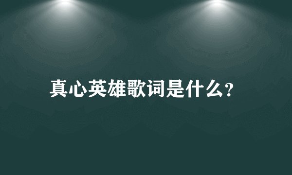 真心英雄歌词是什么？