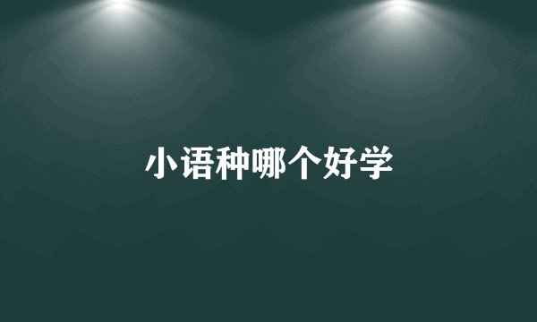 小语种哪个好学