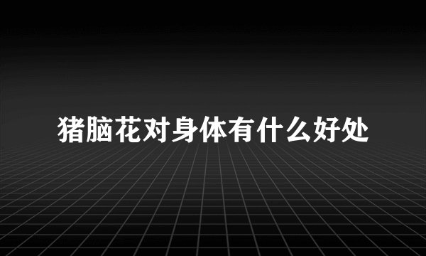 猪脑花对身体有什么好处