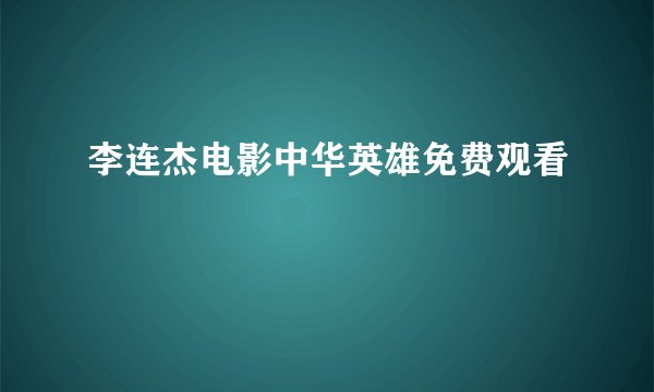 李连杰电影中华英雄免费观看