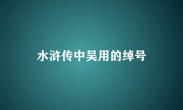 水浒传中吴用的绰号