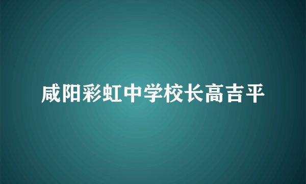 咸阳彩虹中学校长高吉平