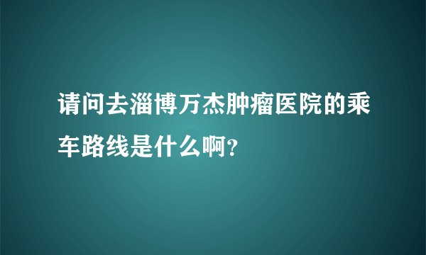 请问去淄博万杰肿瘤医院的乘车路线是什么啊？