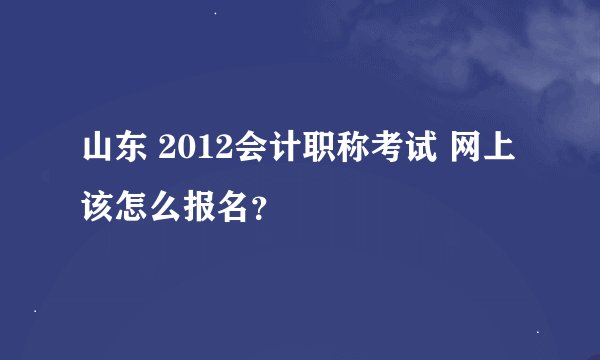山东 2012会计职称考试 网上该怎么报名？