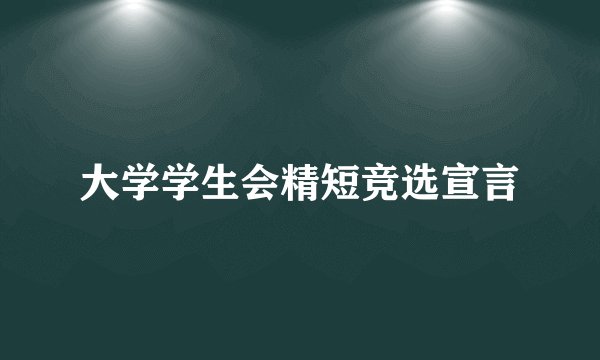 大学学生会精短竞选宣言