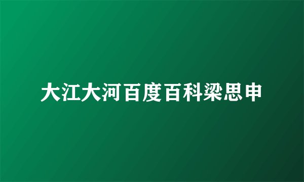 大江大河百度百科梁思申