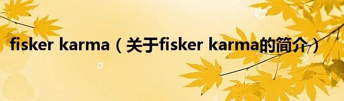 fisker karma（关于fisker karma的简介）